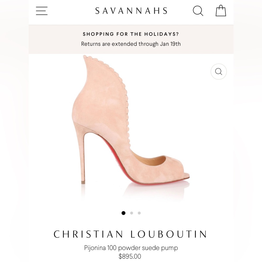 Christian Louboutin Pijonina 100 powder suede pump.